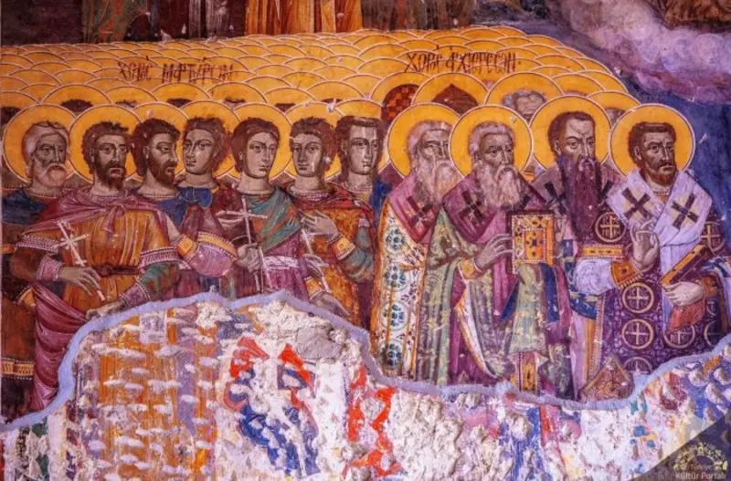 18. yy kalma freskler Sümela Manastırı duvarlarını süslüyor.